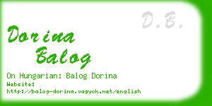 dorina balog business card